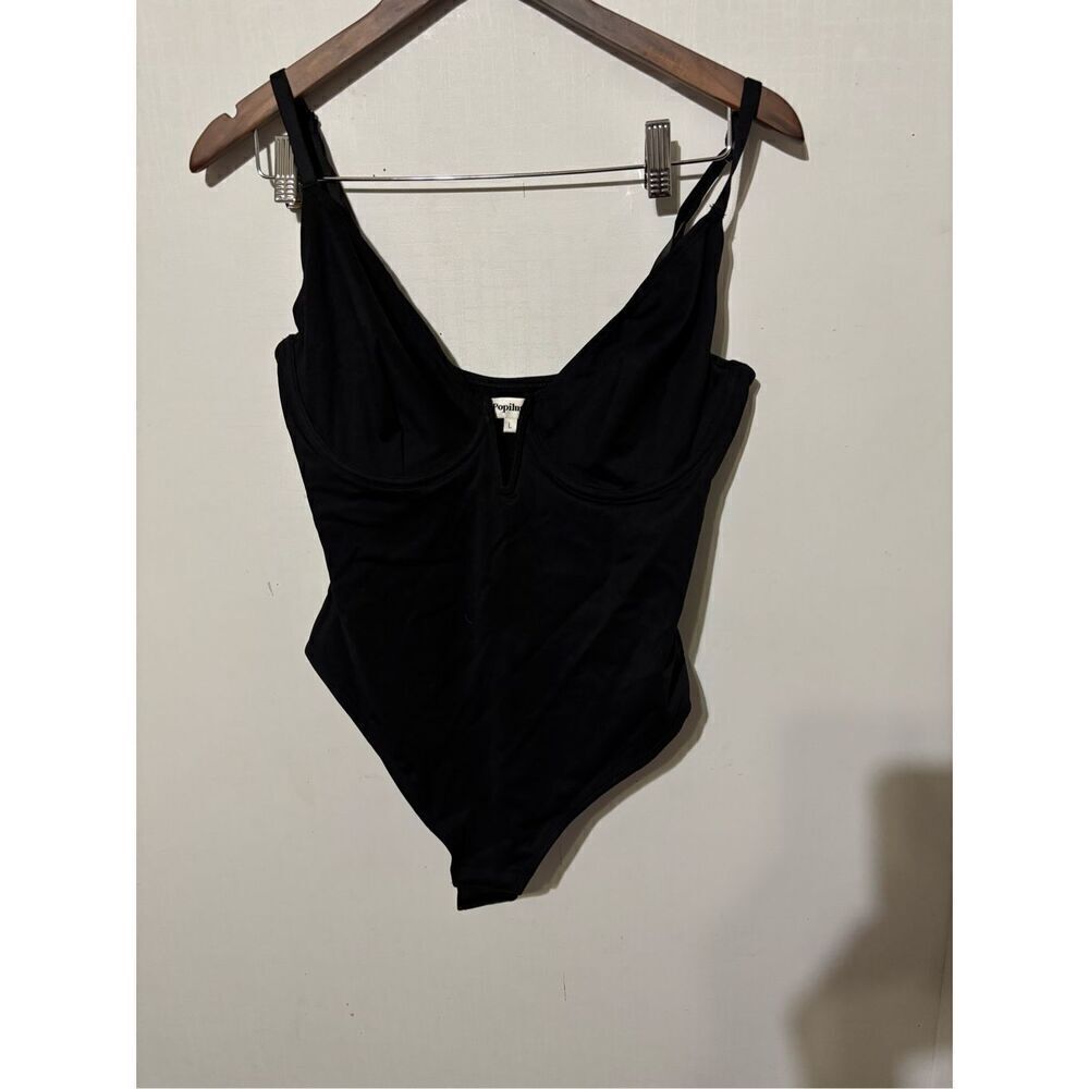 Brand New Popilush Women’s Large Black Sleeveless One Piece Bodysuit Shapewear